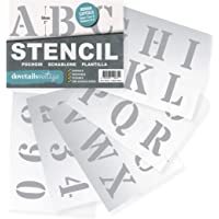 Plantillas Letras Stencil - Plantillas del Alfabeto – 5 cm de altura – Alphabet y Números 0-9- Mayúsculas Roman – en 6…